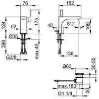 Смеситель для раковины Keuco Edition 11 51104010000 Хром — фото 2, Смесители для раковины