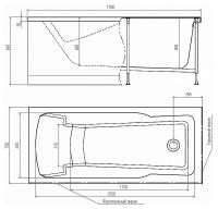 Акриловая ванна Alex Baitler Madin 170х75 без гидромассажа — фото 3, Ванны