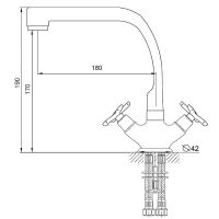 Смеситель для кухни Melodia della vita Fiore MDV40610 Хром — фото 3, Смесители для кухни