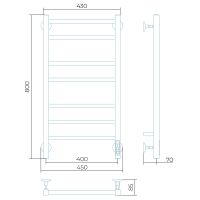 Электрический полотенцесушитель Larusso Имидж П7 400х800 4670078536273 Хром — фото 2, Электрические полотенцесушители