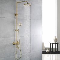 Душевая система Rose R02E R0236E Золото — фото 3, Душевые стойки