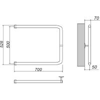 Водяной полотенцесушитель Grota Modesto 50х70 Хром — фото 2, Водяные полотенцесушители