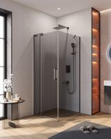 Душевой уголок CEZARES SLIDER-AH-1-80-80/90-GRIGIO-GM — фото 1, Прямоугольные душевые уголки