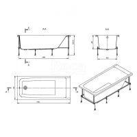 Акриловая ванна Roca Elba 170x75 248507000 без гидромассажа — фото 3, Акриловые ванны