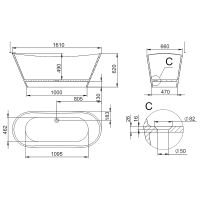 Товар: Ванна из искусственного камня Holbi Afina 161x66 1.01.004.11.1 Белая матовая - фото 3 Ванна из искусственного камня Holbi Afina 161x66 1.01.004.11.1 Белая матовая — фото 3, Ванны