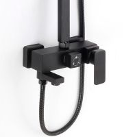 Душевая система D-Lin D10A15 Черная матовая — фото 5, Душевые стойки