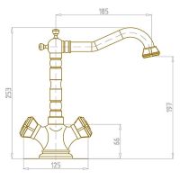 Смеситель для раковины Bronze de Luxe Royal 10105/1 Бронза — фото 3, Смесители для раковины