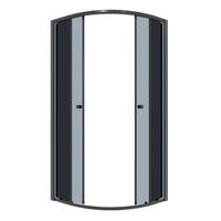 Душевое ограждение Niagara Eco NG-1003-14T (80х80х190) четверть круга,раздвижное,черный,стекло тонир — фото 2, Душевые уголки