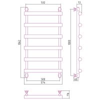 Водяной полотенцесушитель Сунержа Атлант 1000x500 17-0226-1050 Черный — фото 2, Водяные полотенцесушители