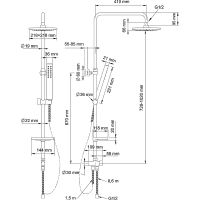 Душевая система Swedbe Calypso 5067 Хром — фото 5, Душевые стойки