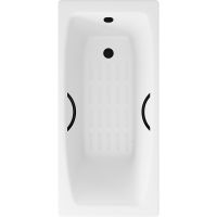 Чугунная ванна Delice Repos 170x70 DLR220508RB-AS с черными матовыми ручками с антискользящим покрыт — фото 1, Чугунные ванны