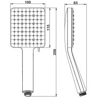 Ручной душ Swedbe Hermes 5120B Черный матовый — фото 4, Лейки для душа