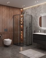 Душевой уголок CEZARES MOLVENO-R-1-90-C-GM-IV — фото 1, Душевые уголки четверть круга