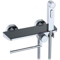 Гигиенический душ со смесителем CeramaLux LT9505 Хром Черный матовый — фото 1, Гигиенические души