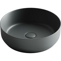 Умывальник чаша накладная круглая (цвет Темный Антрацит Матовый) Element 390x390x120мм — фото 4, Раковины накладные