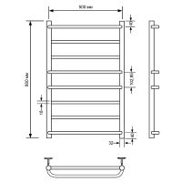 Водяной полотенцесушитель Comfysan Puro-K W-8 80x50 013240 Хром — фото 2, Водяные полотенцесушители