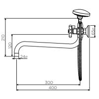 Смеситель для ванны Dorff Vintage D6095000 универсальный Хром — фото 4, Смеситель для ванны