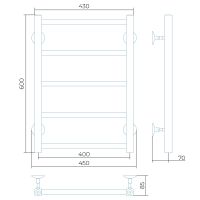 Водяной полотенцесушитель Larusso Феличия П5 400x600 4670078535399 Хром — фото 2, Водяные полотенцесушители