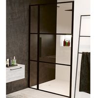 Душевая дверь Riho Grid 110 G004004121 (GB1110000) профиль Черный стекло прозрачное — фото 1, Распашные душевые двери