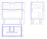 Тумба Q PLUS, 80 см, подвесная/напольная, 2 ящика, с опорами, белый глянец арт-99.0006 — фото 6, Тумбы под раковину