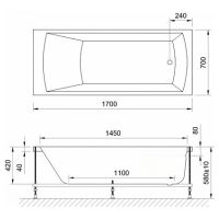 Акриловая ванна BellSan Вета 170x70 4627171530134 без гидромассажа — фото 4, Акриловые ванны