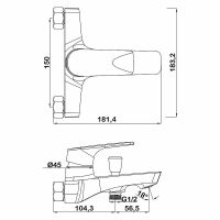 Товар: Смеситель для ванны Swedbe Venado 1630 Хром - фото 2 Смеситель для ванны Swedbe Venado 1630 Хром — фото 2, Смеситель для ванны