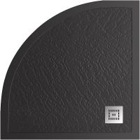 Душевой поддон из искусственного камня BelBagno Uno 90x90 TRAY-MR-UNO-R-90-550-35-NERO-CR Черный мат — фото 1, Душевые поддоны из искусственного камня
