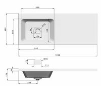 Раковина Madera Kamilla 120 L 4627173210027 с местом под стиральную машину Белая — фото 6, Раковины встраиваемые сверху