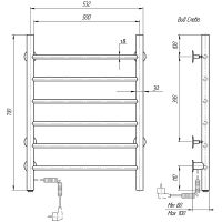 Товар: Электрический полотенцесушитель Domoterm Аврора DMT 109-6 50x71 EK L Хром - фото 3 Электрический полотенцесушитель Domoterm Аврора DMT 109-6 50x71 EK L Хром — фото 3, Электрические полотенцесушители