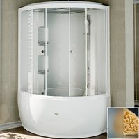 Душевой бокс Radomir Лаура 128x128 1-04-1-0-4-0881 с баней профиль Белый стекло матовое — фото 1, Душевые боксы