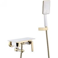 Смеситель для ванны Lemark Mista LM6414WG Золото Белый — фото 1, Для душа и ванны