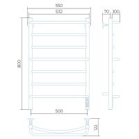 Электрический полотенцесушитель Larusso Евромикс КС П7 500х800 4670078536488 Черный — фото 2, Электрические полотенцесушители