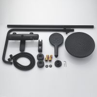 Душевая система Rose R39H R3936H Черная матовая — фото 9, Душевые стойки