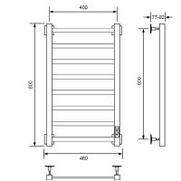 Электрический полотенцесушитель Comfysan Roma-K EC-8 80x40 016555 Белый матовый — фото 2, Электрические полотенцесушители