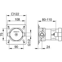 Душевая система Keuco IXMO 59602 370001 с термостатом Черная матовая — фото 2, Встраиваемые душевые комплекты