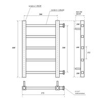 Водяной полотенцесушитель Point Вега PN71556 П5 500x600 с боковым подключением Хром — фото 3, Водяные полотенцесушители