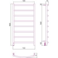 Электрический полотенцесушитель Сунержа Галант 4.0 1000x500 L 00-0830-1050 Хром — фото 7, Электрические полотенцесушители