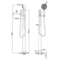 Товар: Смеситель для ванны Caprigo Don 53-013-BRG Золото матовое - фото 2 Смеситель для ванны Caprigo Don 53-013-BRG Золото матовое — фото 2, Для душа и ванны