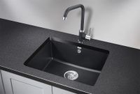 Granula-5551, ШВАРЦ (чёрный металлик), кухонная мойка, кварц — фото 2, Кухонные мойки
