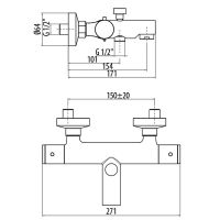Смеситель для ванны Gattoni Termostatici TS21022C0 с термостатом Хром — фото 2, Смеситель для ванны