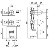 Смеситель для душа Bossini Apice Z035203.073 с термостатом Черный матовый — фото 2, Смеситель для душа