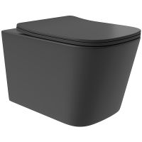 Унитаз Aqueduto Macio Plus MACT0240 подвесной Черный матовый с сиденьем Микролифт — фото 1, Подвесные унитазы