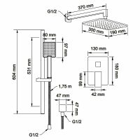 Душевая система Swedbe Platta 5539 Хром — фото 3, Встраиваемые душевые комплекты
