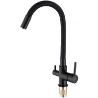 Смеситель для кухни D-Lin D159315-4A Черный матовый — фото 1, Смесители для кухни