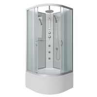 Душевая кабина Niagara Classic NG-2307-14BKTG (80х80х210) высокий поддон(40см),стекло матовое,4 мест — фото 1, Душевые кабины