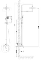 Душевая система ESKO ST1200 Хром — фото 2, Душевые стойки