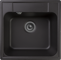 GRANFEST Мойка QUARZ 48 1-чаша 480*480мм черный арт.GF-Z- — фото 1, Кухонные мойки