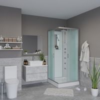 Душевая кабина Niagara Classic NG-1101-14BKTG (90х90х210) низкий поддон(13см),стекло матовое,3 места арт-11011423BKTG — фото 3, Душевые кабины