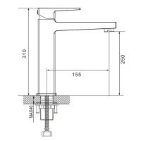 Смеситель для раковины Rose R28H R2811H Черный матовый — фото 4, Смесители для раковины