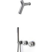 Душевая система Bronze de Luxe Liberty 5011GG-P Графит — фото 1, Встраиваемые душевые комплекты